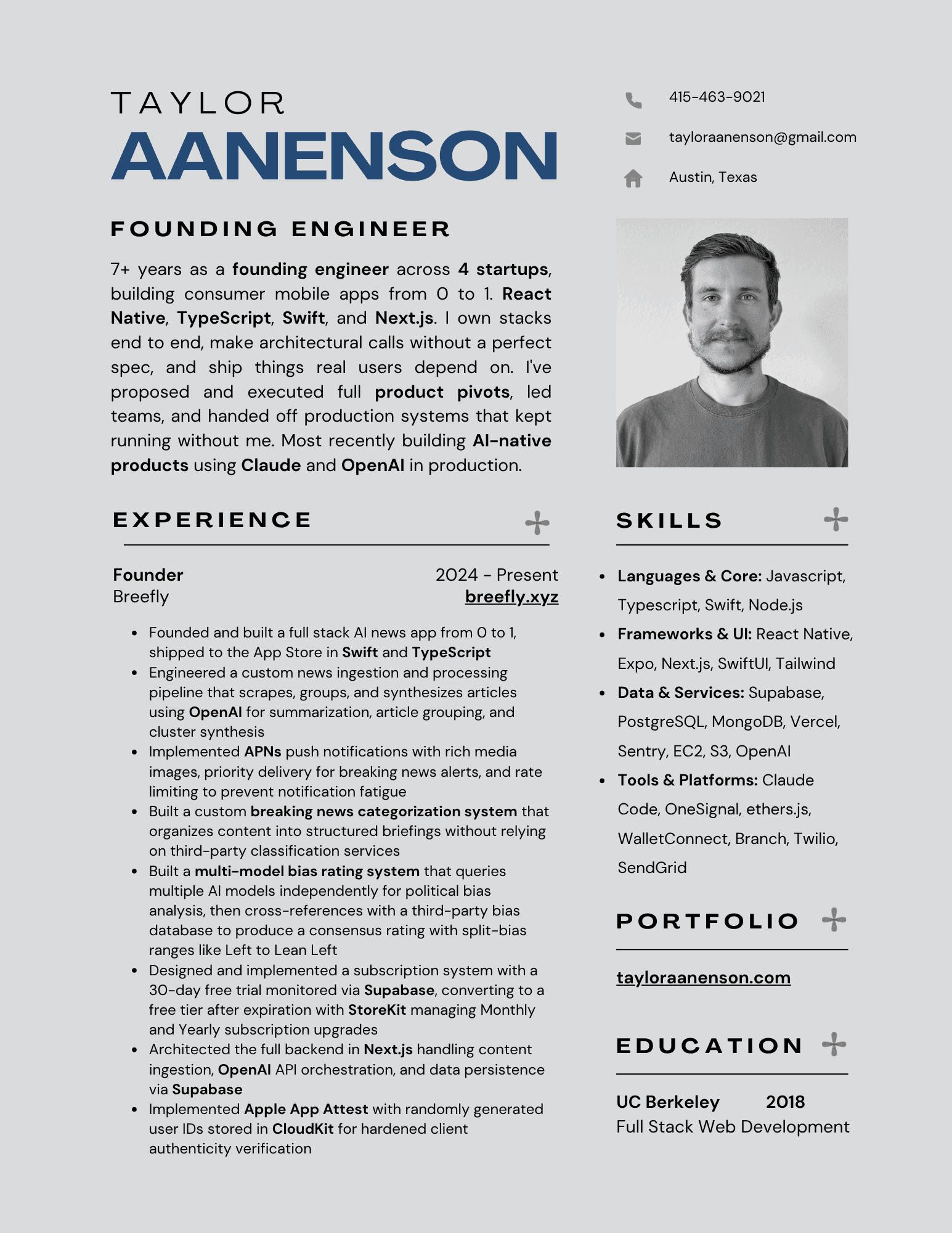 resume page 1