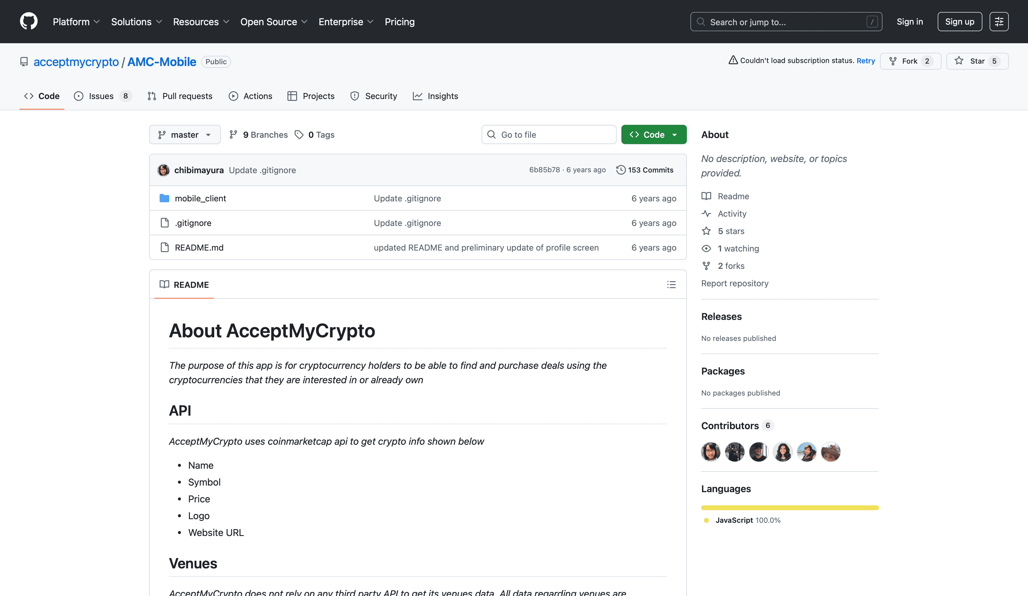 AcceptMyCrypto github